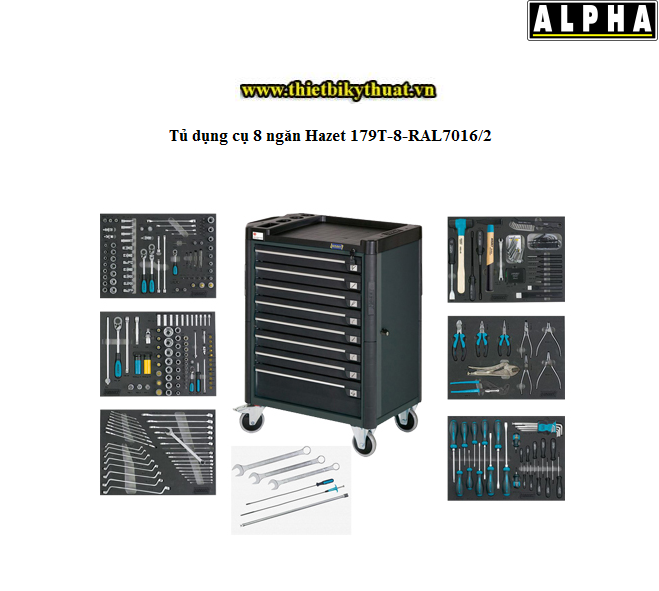 Tủ dụng cụ 8 ngăn Hazet 179T 8 RAL7016.2