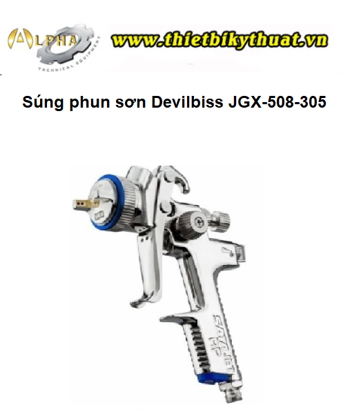 Súng phun sơn Devilbiss JGX-508-305-1.1-P - ALPHA ✓ là sản phẩm cao cấp và chuyên dụng để phun sơn. Hãy xem hình ảnh của nó để biết thêm thông tin chi tiết và lý do tại sao nó lại là sự lựa chọn tốt nhất cho các chuyên gia sơn.
