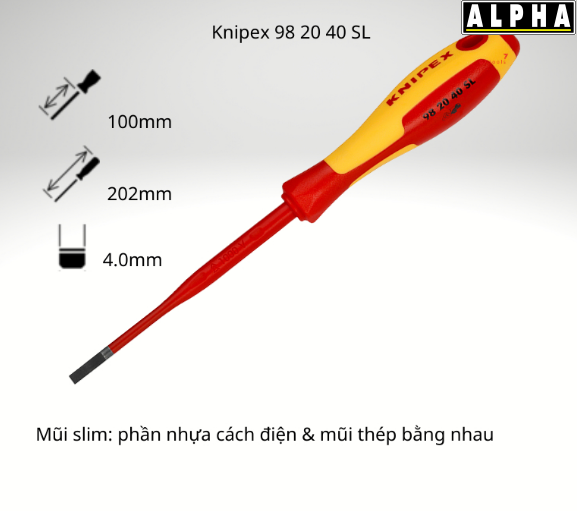 Tua Vít KNIPEX 98 20 40 SL