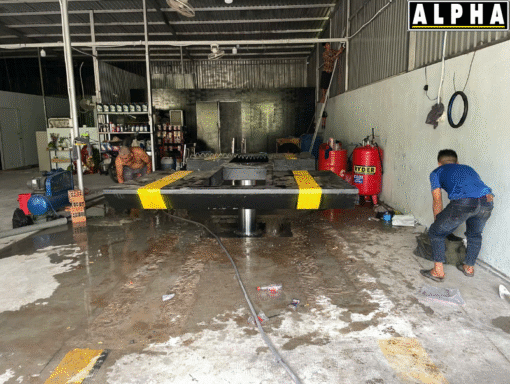 Cầu Nâng 1 Trụ Rửa Xe Cánh Buớm Âm Nền CNCB3500