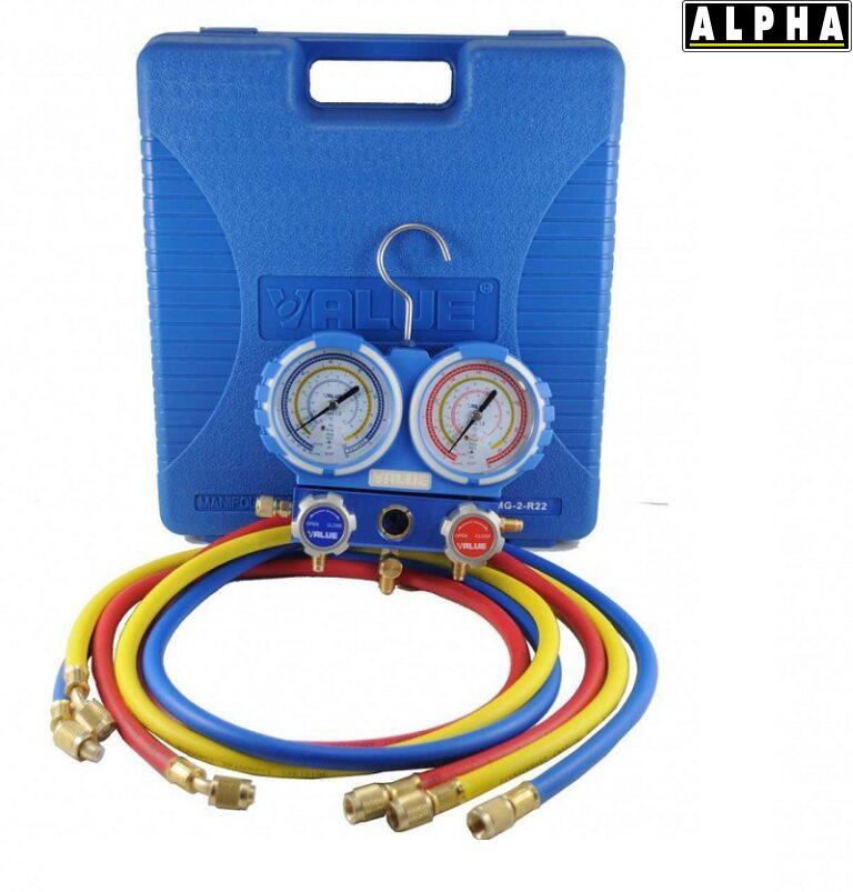 Bộ đồng hồ nạp gas lạnh Value VMG-2-R22 chính hãng có 3 dây gas